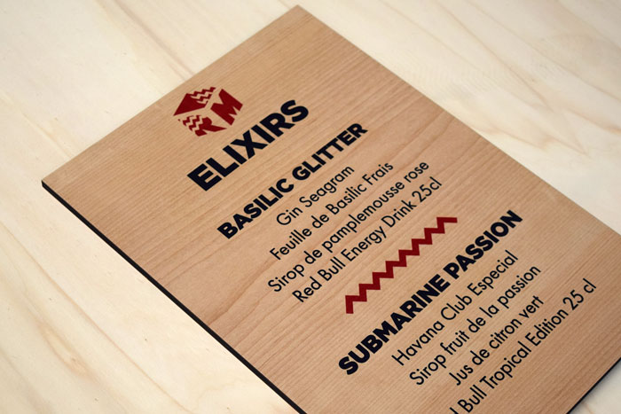 Elixir - Carte imprimée sur bois