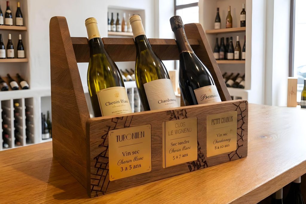 Présentoir en bois massif pour bouteille de vin
